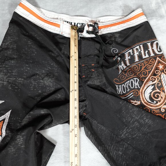 Affliction Board Shorts Mens 36 11” Grunge Beach Outdoors Black - Picture 10 of 12